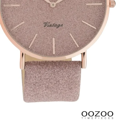 Oozoo Damen Armbanduhr Vintage Series Analog Leder rosa UOC20161