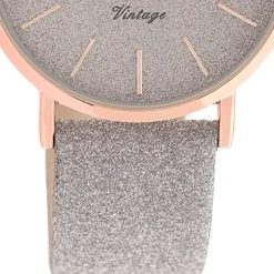 Oozoo Damen Armbanduhr Vintage Series C20202 Analog Leder grau UOC20202
