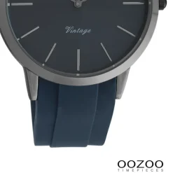 Oozoo Damen Armbanduhr Vintage Series Analog Silikon dunkelblau UOC20171