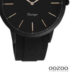 Oozoo Damen Armbanduhr Vintage Series Analog Silikon schwarz UOC20174