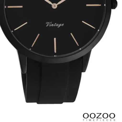 Oozoo Damen Armbanduhr Vintage Series Analog Silikon schwarz UOC20174