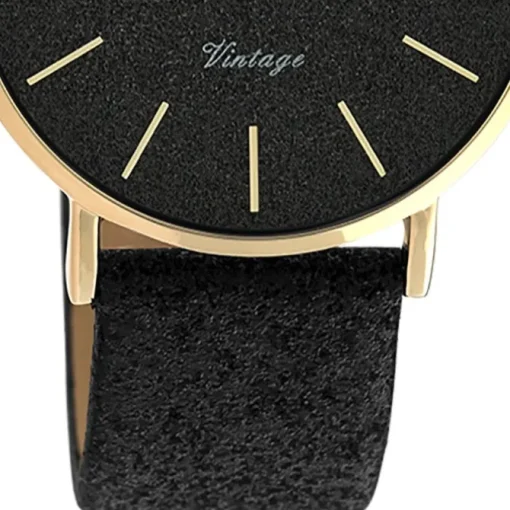 Oozoo Damen Armbanduhr Vintage Series C20204 Analog Leder schwarz UOC20204