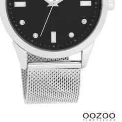 Oozoo Damen Armbanduhr Vintage Series Analog Metall silber UOC11356