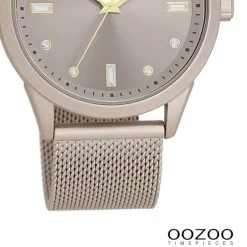 Oozoo Damen Armbanduhr Vintage Series Analog Metall taupe braun UOC11358