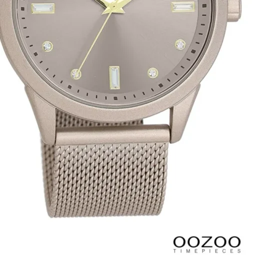 Oozoo Damen Armbanduhr Vintage Series Analog Metall taupe braun UOC11358