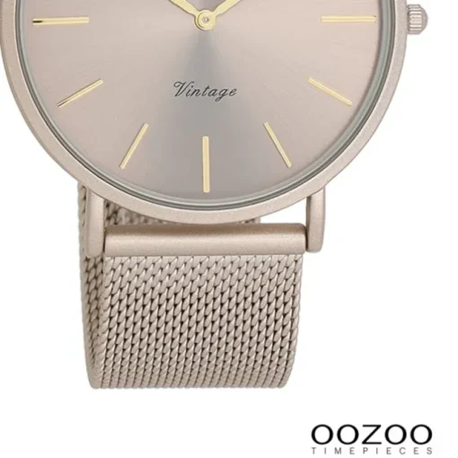 Oozoo Damen Armbanduhr Vintage Series Analog Metall braun UOC20336