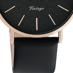 Oozoo Damen Armbanduhr Vintage Series C20209 Analog Leder schwarz UOC20209