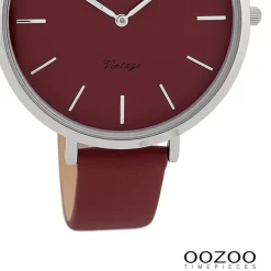 Oozoo Damen Armbanduhr Vintage Series Analog Leder rot UOC9807A