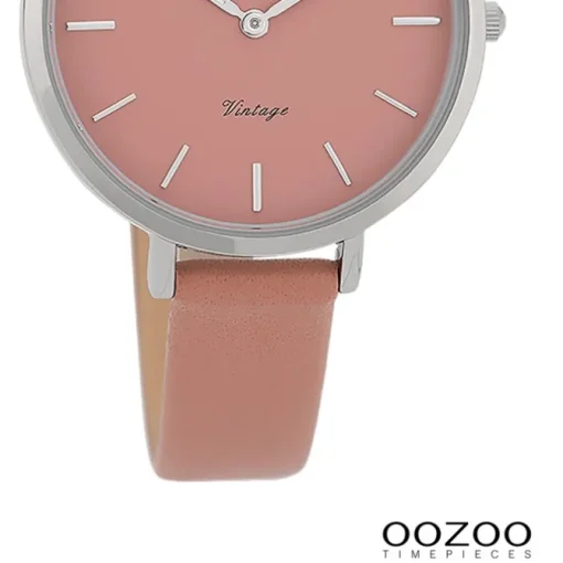 Oozoo Damen Armbanduhr Vintage Series Analog Leder rosa UOC9812A