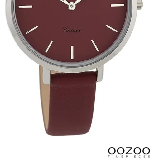 Oozoo Damen Armbanduhr Vintage Series Analog Leder rot UOC9815A