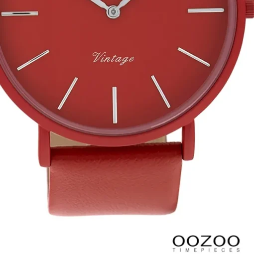 Oozoo Damen Armbanduhr Vintage Series Analog Metall rot UOC9879A