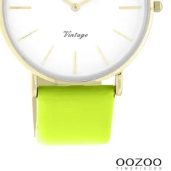 Oozoo Damen Armbanduhr Vintage Series C20305 Analog Leder gelbgrün UOC20305
