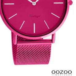 Oozoo Damen Armbanduhr Vintage Series C20275 Analog Metall Mesh pink UOC20275