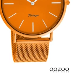 Oozoo Damen Armbanduhr Vintage Series C20274 Analog Metall Mesh orange UOC20274