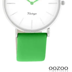 Oozoo Damen Armbanduhr Vintage Series Analog Leder grün UOC20284