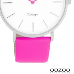 Oozoo Damen Armbanduhr Vintage Analog Leder pink UOC20314