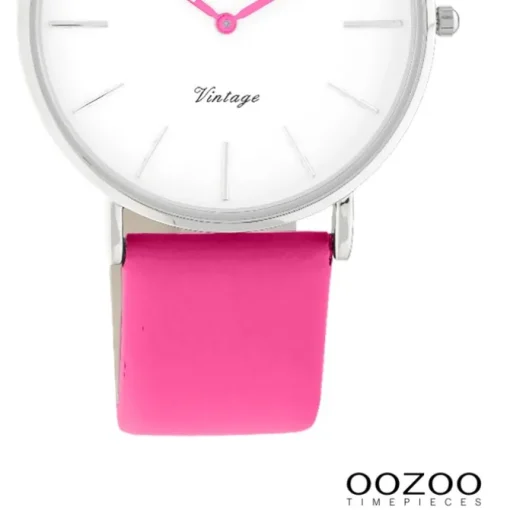 Oozoo Damen Armbanduhr Vintage Series Analog Leder pink UOC20285