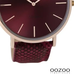 Oozoo Damen Armbanduhr Vintage Analog Leder rot UOC9303A