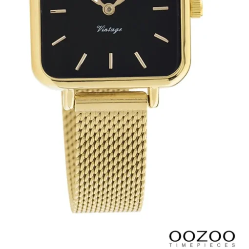 Oozoo Damen Armbanduhr Vintage Series Analog Metall Mesh gold UOC20264