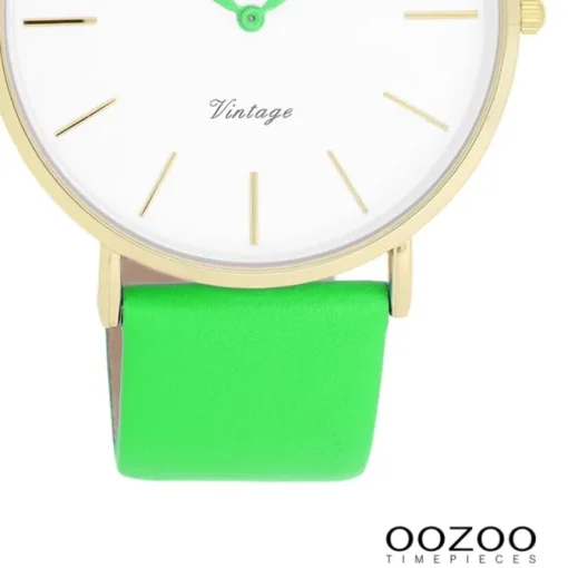 Oozoo Damen Armbanduhr Vintage Analog Leder grün UOC20316