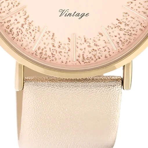 Oozoo Damen Armbanduhr Vintage C20127 Analog Leder roségold UOC20127
