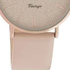 Oozoo Damen Armbanduhr Vintage Series C20206 Analog Leder pinkgrau UOC20206