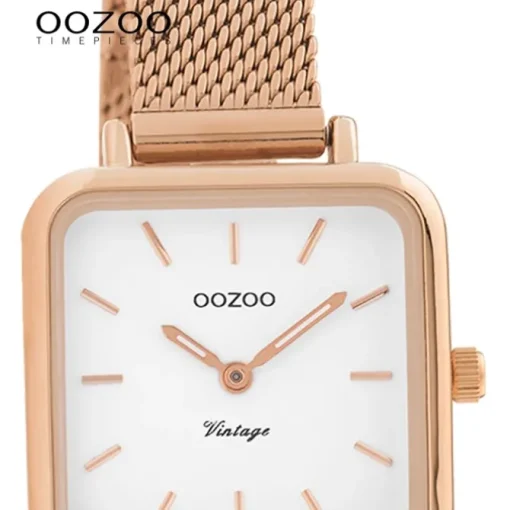 Oozoo Damen Armbanduhr Vintage Series C10971 Analog Metall Mesh rosé UOC10971