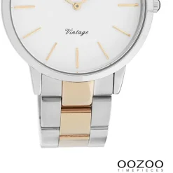 Oozoo Damen Armbanduhr Vintage Series Analog Metall silber rosegold UOC20033