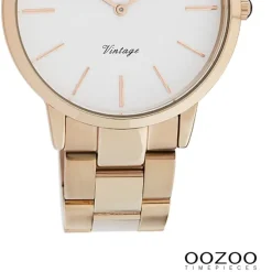 Oozoo Damen Armbanduhr Vintage Series Analog Metall rosegold UOC20036