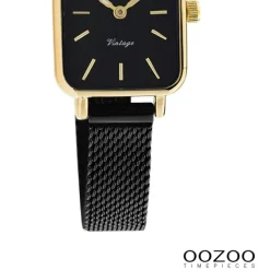 Oozoo Damen Armbanduhr Vintage Series Analog Metall Mesh schwarz UOC20269