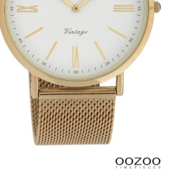 Oozoo Damen Armbanduhr Vintage Series Analog Metall rosegold UOC20061
