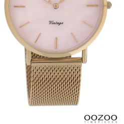 Oozoo Damen Armbanduhr Vintage Series Analog Metall rosegold UOC20067