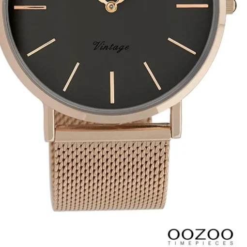 Oozoo Damen Armbanduhr Vintage Series Analog Metall rosegold UOC20091