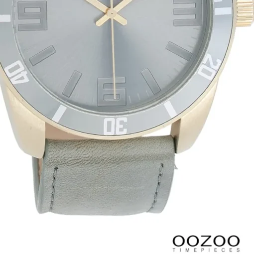 Oozoo Damen Armbanduhr Vintage Series Analog Leder grau UOC5741A