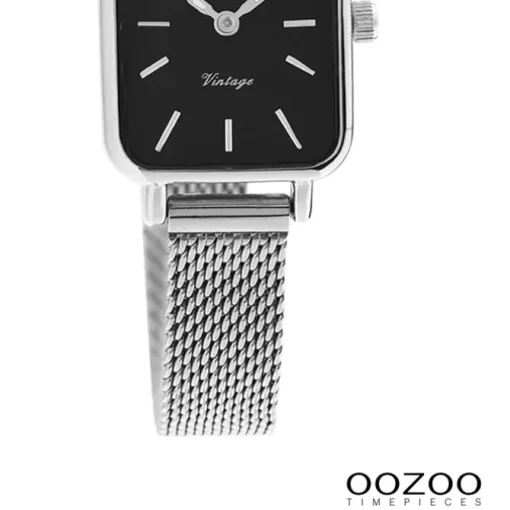 Oozoo Damen Armbanduhr Vintage Series Analog Metall Mesh silber UOC20267