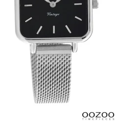 Oozoo Damen Armbanduhr Vintage Series Analog Metall Mesh silber UOC20262