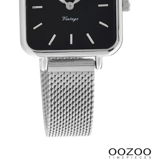 Oozoo Damen Armbanduhr Vintage Series Analog Metall Mesh silber UOC20262