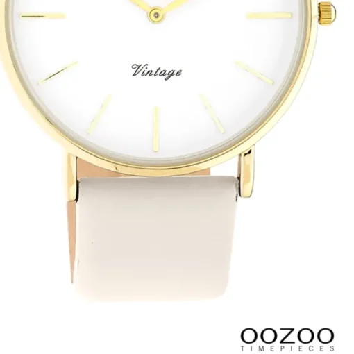 Oozoo Damen Armbanduhr Vintage Series Analog Leder beige UOC20253