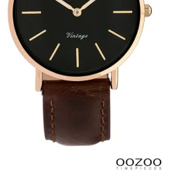 Oozoo Damen Armbanduhr Vintage Analog Leder braun UOC9839A