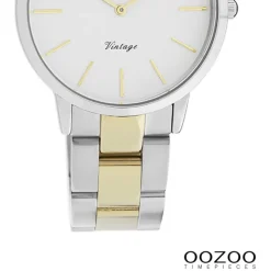 Oozoo Damen Armbanduhr Vintage Series Analog Metall silber gold UOC20044