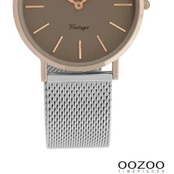 Oozoo Damen Armbanduhr Vintage Series Analog Metall silber UOC20096