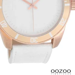 Oozoo Damen Armbanduhr Vintage Series Analog Leder weiß UOC5740A