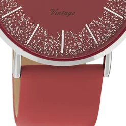Oozoo Damen Armbanduhr Vintage C20129 Analog Leder rot UOC20129