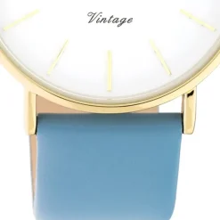 Oozoo Damen Armbanduhr Vintage C20224 Analog Leder babyblau UOC20224
