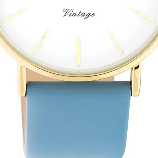 Oozoo Damen Armbanduhr Vintage C20224 Analog Leder babyblau UOC20224