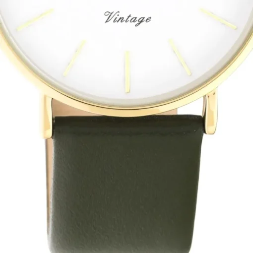 Oozoo Damen Armbanduhr Vintage C20227 Analog Leder olivgrün UOC20227