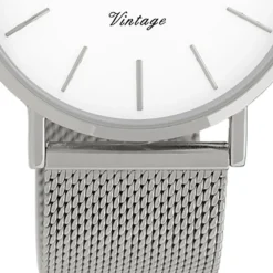 Oozoo Damen Armbanduhr Vintage Series C9901A Analog Edelstahl silber UOC9901A