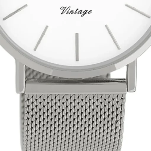 Oozoo Damen Armbanduhr Vintage Series C9901A Analog Edelstahl silber UOC9901A