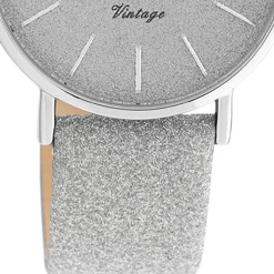 Oozoo Damen Armbanduhr Vintage Series C20200 Analog Leder silber UOC20200