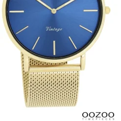 Oozoo Damen Armbanduhr Vintage Series Analog Metall Mesh gold UOC20290